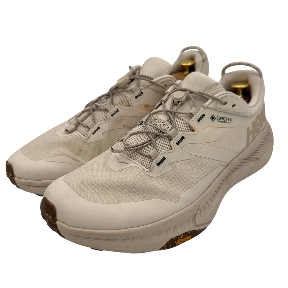 HOKA Transport GTX Gore-Tex 13 Used Dune Eggnog Cream Hiking Shoes 1123925